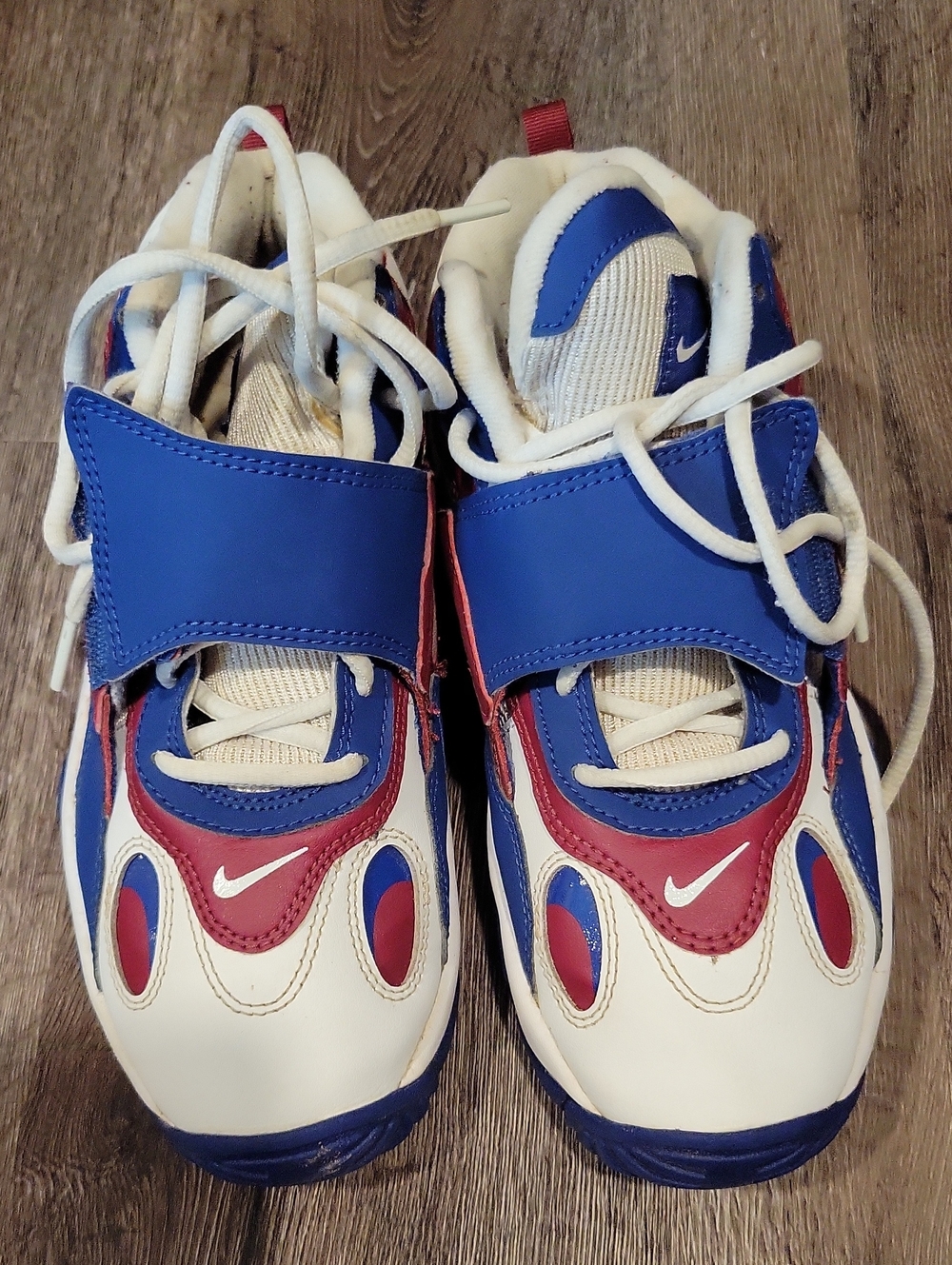 Nike Kids White, Blue and Red Hook-and-Lace Sneakers Air Speed Turf